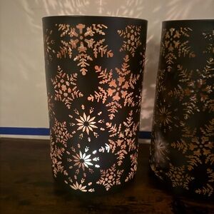 Elegant Black and Gold Candle Holders